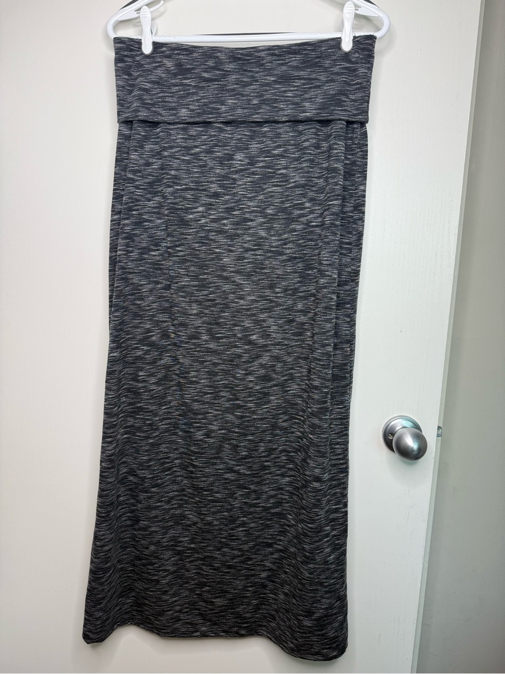 George Women's Gray Fold-Over Waist Maxi Skirt Medium